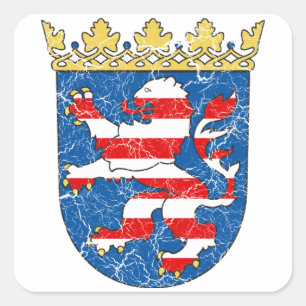 Bejaard wapen van Hessen Vierkante Sticker