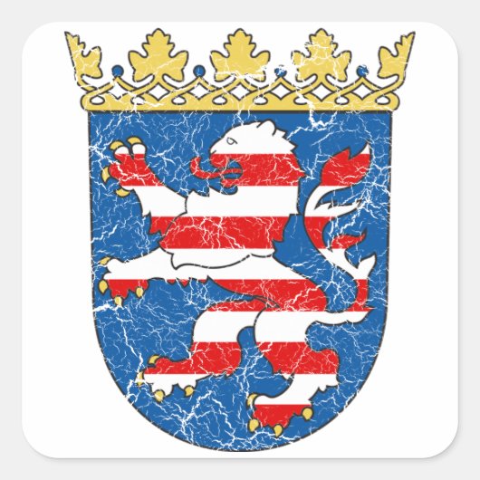 Bejaard wapen van Hessen Vierkante Sticker (Voorkant)