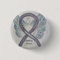Bejaarde Abuse Awareness Silver Angel Ribbon Pin