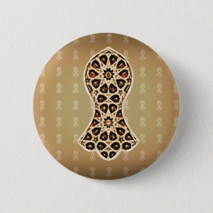 Bejewelde sandaal van de profeet (Gouden) Ronde Button 5,7 Cm