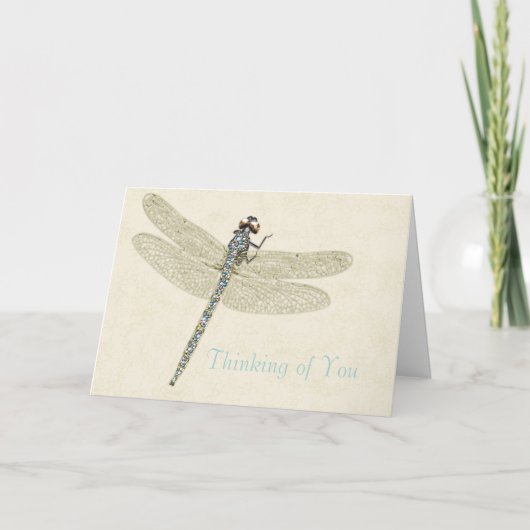 Bejeweled Dragonfly Penser de votre carte (Devant)