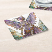 Bejeweled Sugar Plum Fairy Vierkante Kartonnen Onderzetter (Schuin)