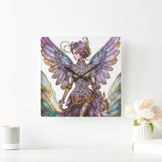 Bejeweled Sugar Plum Fairy Vierkante Klok (Huis)