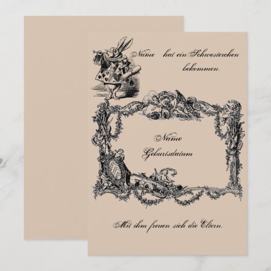 Bekanntgabe zur Geburt – Geburtskarte Kaart (Voorkant / Achterkant)