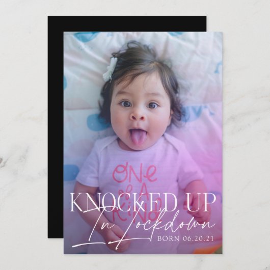 Bekend in de afsluitingskondiging COVID Birth Anno Aankondiging (Voorkant / Achterkant)