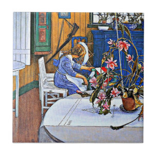 Bekend schilderij, Interieur met een cactus Tegeltje