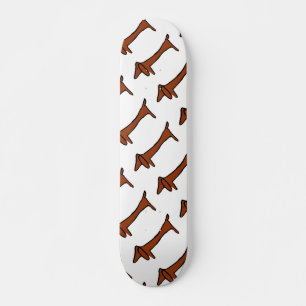 Bekende Abstracte Dachshund, bruin Skateboard