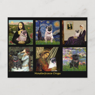 Bekende Art Pug Composite #1 Briefkaart
