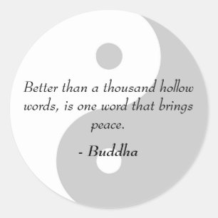 Bekende Boeddha-quota - Hollow Words and Peace Ronde Sticker