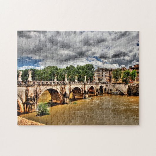 Bekende bruggen op de Tiber Rome. Legpuzzel (Horizontaal)