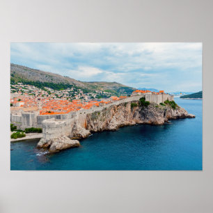 Bekende Dubrovnik - Oude dakpannen en muren - Kroa Poster