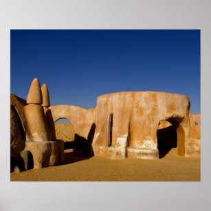 Bekende filmset van Star Wars-films in de Sahara Poster