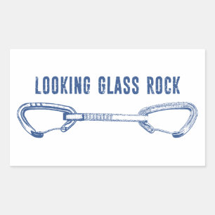 Bekende glazen rockklimming quickdraw rechthoekige sticker