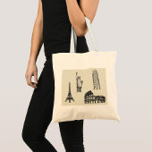 Bekende Landmarks Illustratie Tote Bag