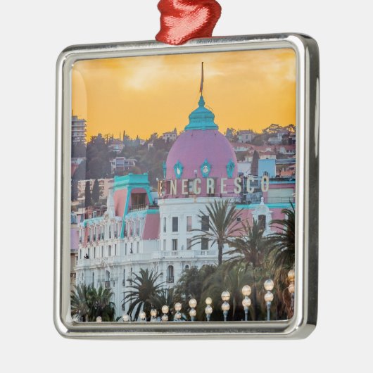 Bekende luxehotel Hotel Negresco in Nice Frankrijk Metalen Ornament (Links)