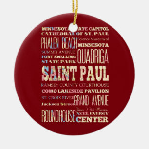 Bekende plaatsen van Saint Paul, Minnesota. Keramisch Ornament