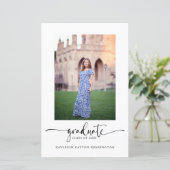 Bekendmaking Afstuderen budget Elegant Script (Staand voorkant)