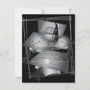 Bekendmaking afstuderen Celebration Black & White Kaart