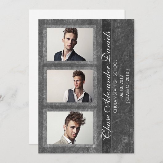 Bekendmaking Afstuderen Grunge Black 2013 Aankondiging (Voorkant / Achterkant)