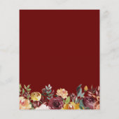 Bekendmaking budget Burgundy Floral Afstuderen (Achterkant)