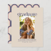 Bekendmaking budget Retro Blush Photo Afstuderen (Voorkant / Achterkant)