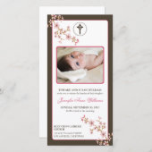 Bekendmaking Cherry Blossom Baptism (roze) (Voorkant / Achterkant)