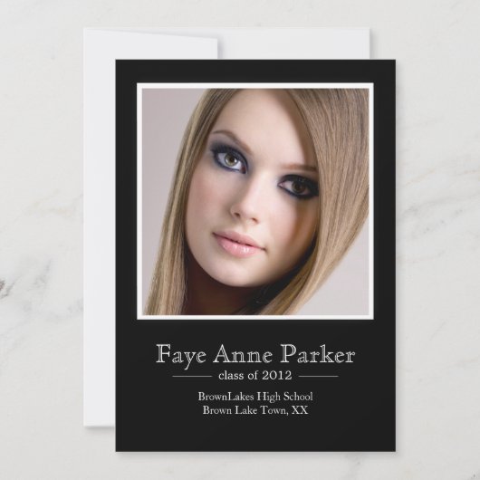 Bekendmaking klassieke foto Afstuderen Kaart (Voorkant)