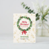 Bekendmaking met rode en groene kerstbeweging briefkaart (Staand voorkant)