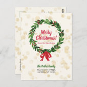 Bekendmaking met rode en groene kerstbeweging briefkaart (Voorkant / Achterkant)