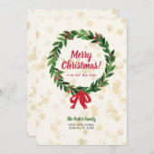 Bekendmaking met rode en groene kerstbeweging kaart (Voorkant / Achterkant)