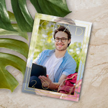 Bekendmaking van Chic Minimalist Gold Foil-Afstude