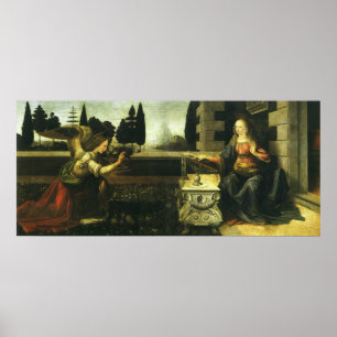 Bekendmaking van de Heer door Leonardo da Vinci Poster