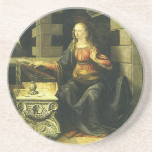 Bekendmaking van de Heer door Leonardo da Vinci Zandsteen Onderzetter
