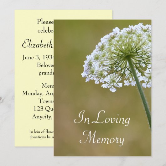 Bekendmaking van de Memorial Service van koningin  Kaart (Voorkant / Achterkant)