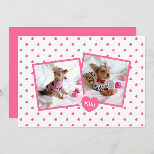 Bekendmaking van Girly Pink New Pet Adoption Aankondiging (Voorkant / Achterkant)