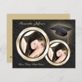 Bekendmaking van goud en zwart Afstuderen Kaart (Voorkant / Achterkant)