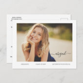 Bekendmaking van het Afstudeerder van het begrotin Briefkaart (Voorkant / Achterkant)