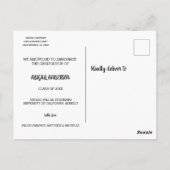 Bekendmaking van het Afstudeerder van het begrotin Briefkaart (Achterkant)