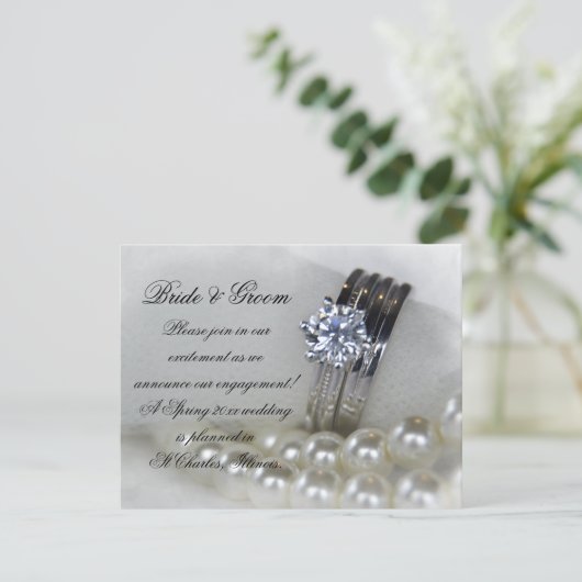 Bekendmaking van het Verloving Diamond Rings and P Aankondiging (Staand voorkant)