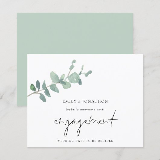 Bekendmaking van het Verloving Eucalyptus van het (Voorkant / Achterkant)