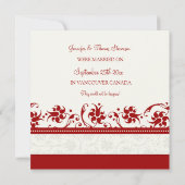 Bekendmaking van Red Floral Elopement-kaarten Aankondiging (Achterkant)