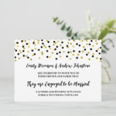 Bekendmaking zwarte goudConfetti Verloving Aankondiging (Staand voorkant)