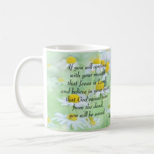 Bekent dat Jezus Heer is - Romeinen 10:9 Koffiemok (Links)