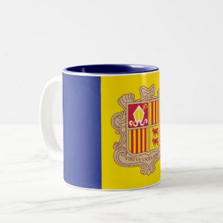 Beker Andorra Vlag Tweekleurige Koffiemok