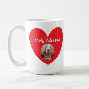 Beker Basset Hound Hart Rood Wees Mijn Valentijn Koffiemok