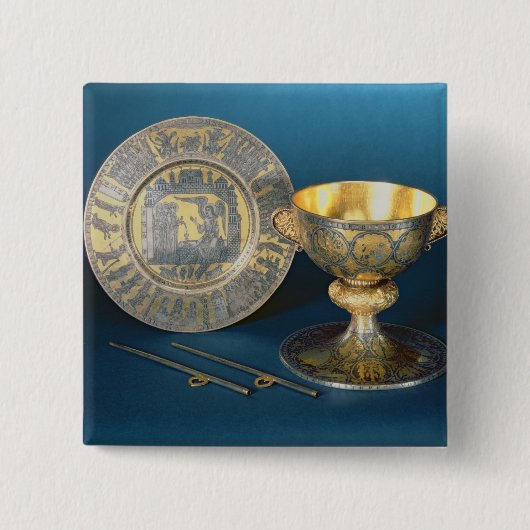 Beker, Bord en fistels Vierkante Button 5,1 Cm (Voorkant)