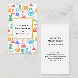 Beker- en Erlenmeyer Fun Science Patroon Visitekaartje