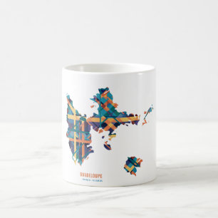 Beker Guadeloupe – Mozaïekkaart van de eil Koffiemok
