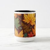 Beker in de herfst bladeren tweekleurige koffiemok (Center)