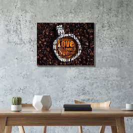 Beker koffie aangepaste afbeelding Liefde typograf Poster